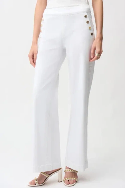 Joseph Ribkoff Wide Leg Pull-on Jeans In White