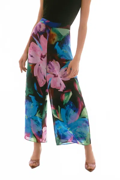 Joseph Ribkoff Wide Leg Trousers In Blue In Multi