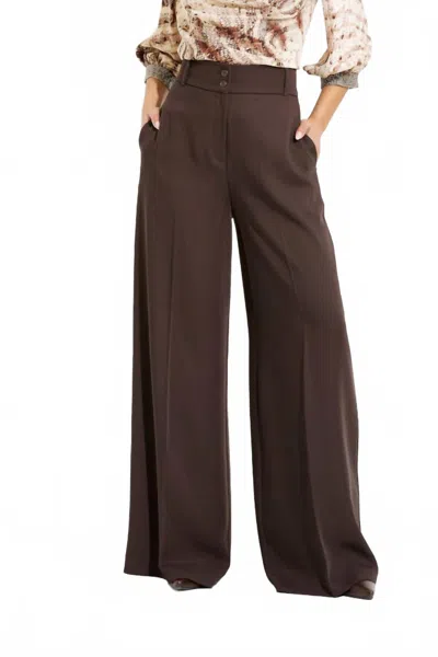 Joseph Ribkoff Wide Woven Trousers In Mocha In Brown