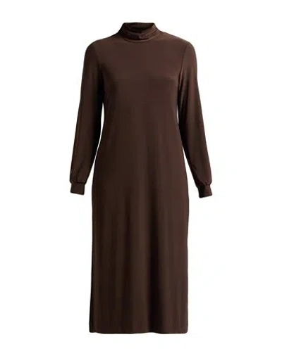 Joseph Ribkoff Woman Midi Dress Chocolate Brown Size 6 Polyester, Elastane