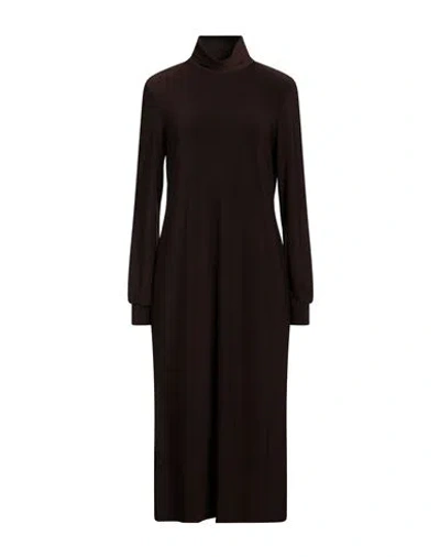 Joseph Ribkoff Woman Midi Dress Dark Brown Size 8 Polyester, Elastane In Brown