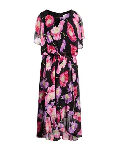 Joseph Ribkoff Woman Midi Dress Pink Size 16 Polyester, Recycled Polyester In Black