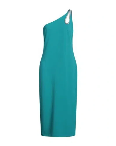 Joseph Ribkoff Woman Midi Dress Turquoise Size 14 Polyester, Elastane In Blue