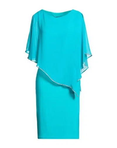Joseph Ribkoff Woman Midi Dress Turquoise Size 8 Polyester, Elastane In Blue