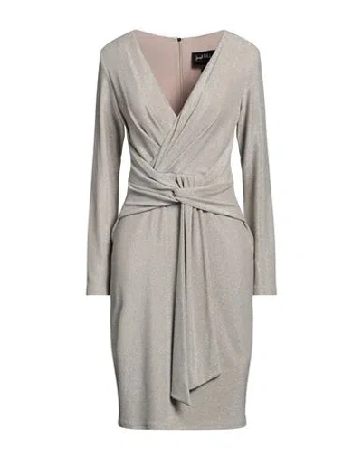 Joseph Ribkoff Woman Mini Dress Beige Size 12 Nylon, Metallic Fiber, Elastane