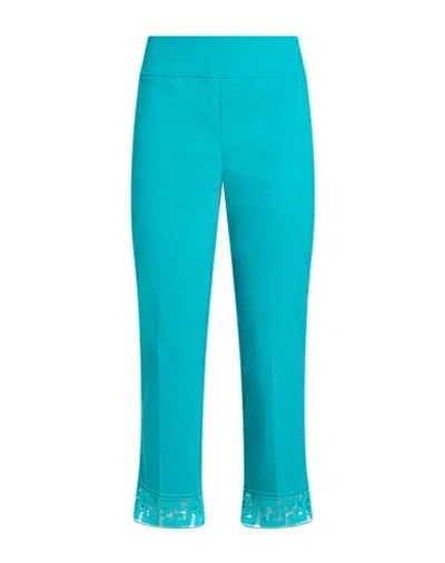 Joseph Ribkoff Woman Pants Turquoise Size 8 Rayon, Nylon, Elastane In Blue