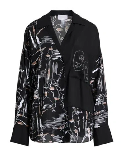 Joseph Ribkoff Woman Shirt Black Size 12 Polyester, Recycled Polyester