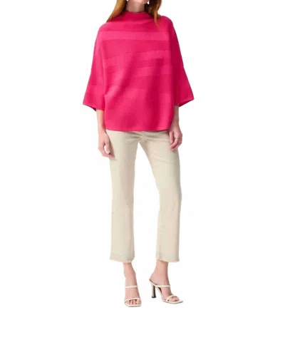 JOSEPH RIBKOFF WOMEN'S 3/4 SLEEVE MOCK NECK SWEATER IN GERANIUM