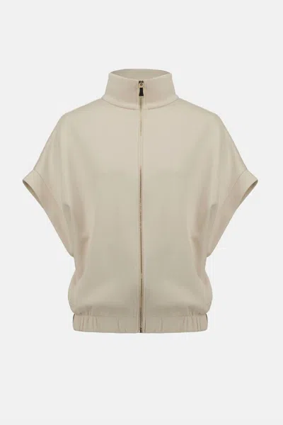Joseph Ribkoff Dolman Sleeve Zip Front Boxy Jacket In Birch In Neutral