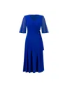 Joseph Ribkoff O-ring Tie Side Midi Dress In Blue