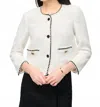 Joseph Ribkoff Long Sleeve Woven Jacket In White In White