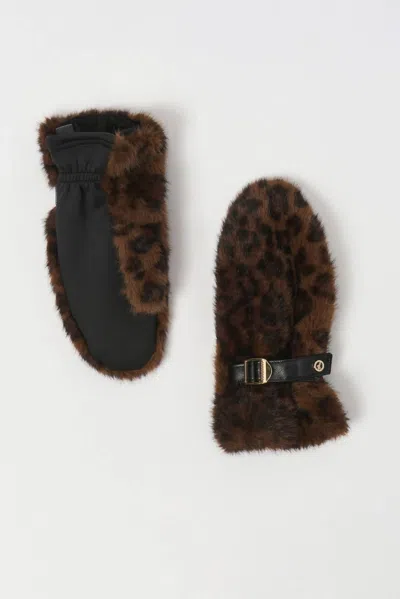 Joseph Ribkoff Women's Leopard Mittens In Brown