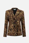 Joseph Ribkoff Women's Leopard Print Blazer In Black/brown In Brown