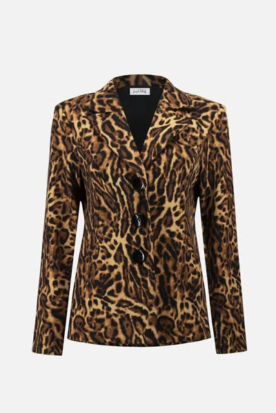 Joseph Ribkoff Women's Leopard Print Blazer In Black/brown