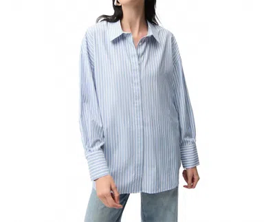 Joseph Ribkoff Women's Long Sleeve Button Down Blouse In Blue/vanilla