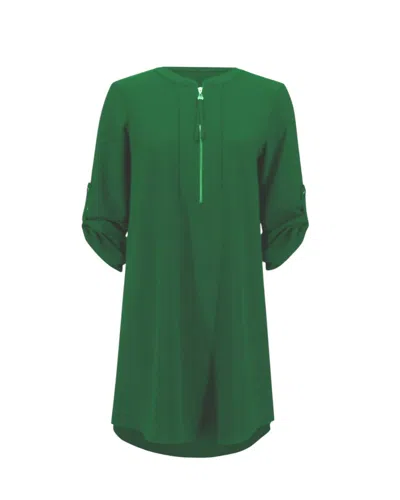 Joseph Ribkoff Women's Mandarin Collar Straight Dress In Island Green In Multi