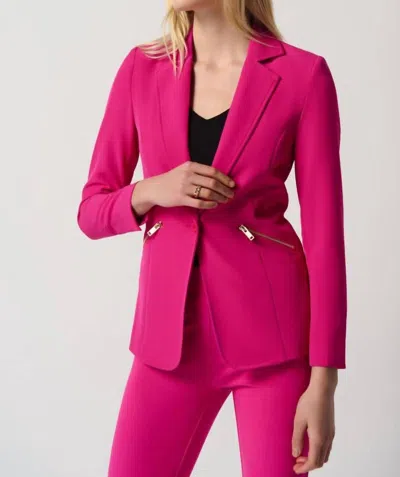 Joseph Ribkoff Women's One-button Woven Blazer In Shocking Pink