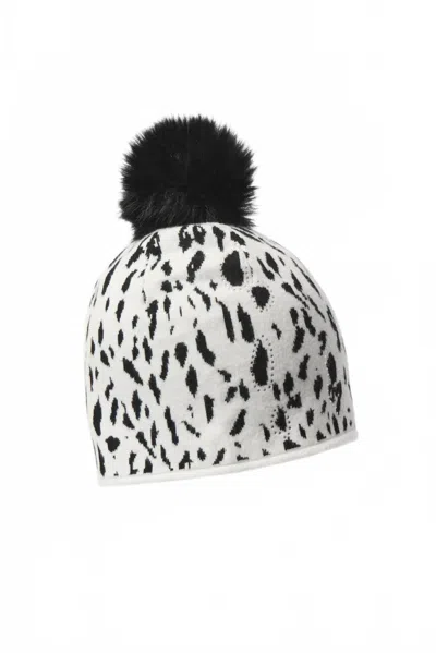 Joseph Ribkoff Women's Pom-pom Beanie In Winter White/black In Transparent