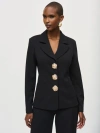 Joseph Ribkoff Statement Button Long Sleeve Blazer Jacket In Black In Black
