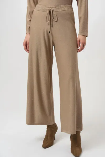 Joseph Ribkoff Women's Sequined Wide Leg Culotte Pants In Fawn In Brown