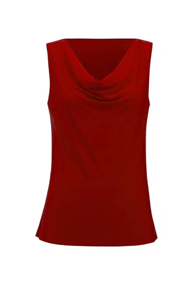 Joseph Ribkoff Women's Silky Knit Cowl Neck Camisole In Lipstick Red