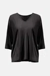 Joseph Ribkoff Women's Silky Knit Reversible Boxy Top In Black In Black