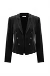 Joseph Ribkoff Women's Velvet Blazer In Black In Black
