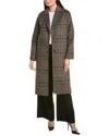 Joseph Ribkoff Checked Collared Coat In Multi