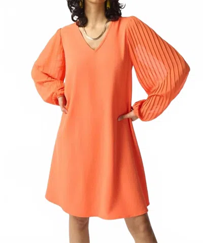Joseph Ribkoff Woven And Chiffon A-line Dress In Mandarin In Orange