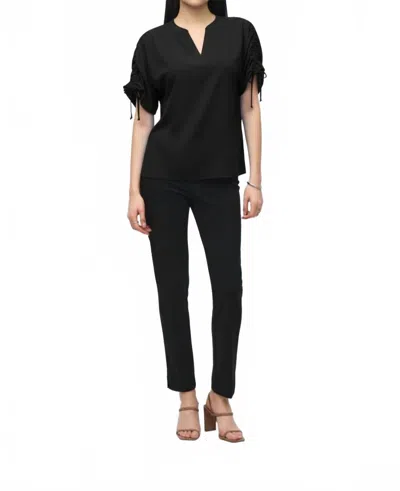 Joseph Ribkoff Woven Boxy Top In Black