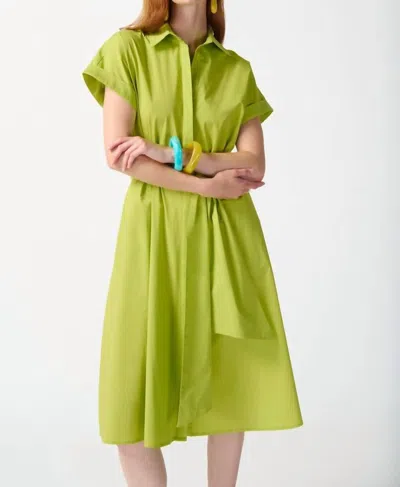 Joseph Ribkoff Woven Fit And Flare Shirt Dress In Key Lime In Multi