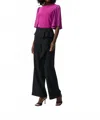 Joseph Ribkoff Woven Front Tie Wide Leg Pants In Black In Black