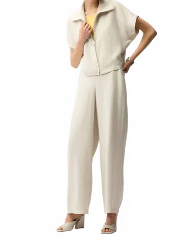 Joseph Ribkoff Woven Front Zip Boxy Jacket In Moonstone In Gold