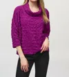 JOSEPH RIBKOFF WOVEN JACQUARD BOXY TOP IN EMPRESS