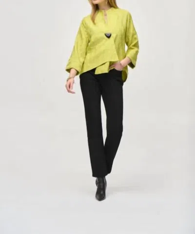 Joseph Ribkoff Woven Jacquard Swing Jacket In Wasabi In Green
