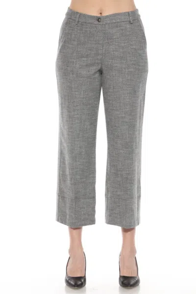Joseph Ribkoff Woven Relaxed Cropped Pant In Grey Melange In Gray