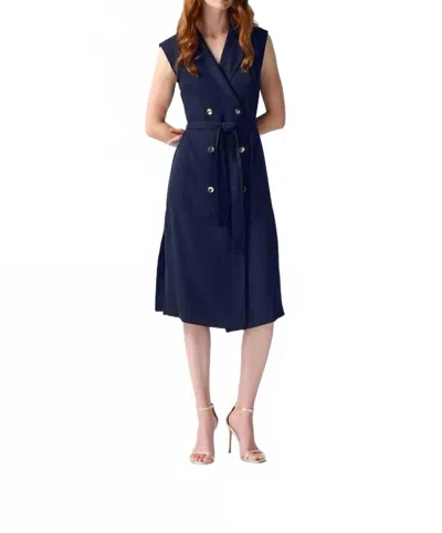 Joseph Ribkoff Woven Sleeveless Wrap Dress In Midnight Blue