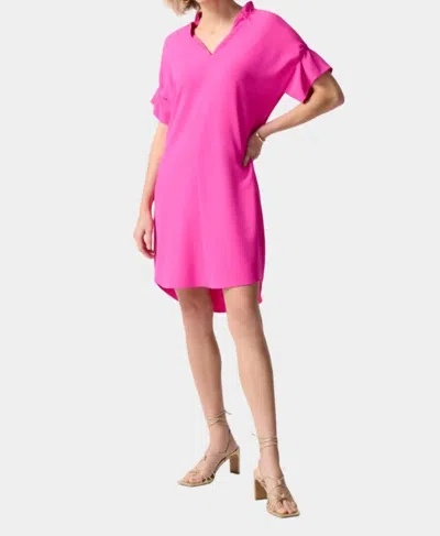 Joseph Ribkoff Woven Straight Dress In Ultra Pink In Orange