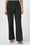 Joseph Ribkoff Woven Wide-leg Pants With Asymmetrical Overlay In Black In Black