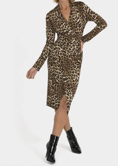 Joseph Ribkoff Wrap Detail Dress In Leopard In Multi