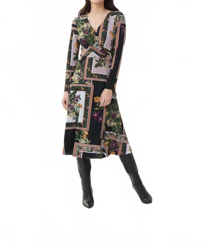 Joseph Ribkoff Scarf Print Dress In Black Multi
