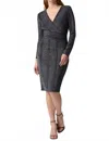 Joseph Ribkoff Wrap Dress In Black/silver In Black