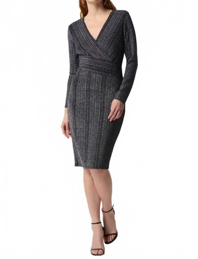 Joseph Ribkoff Wrap Dress In Black/silver