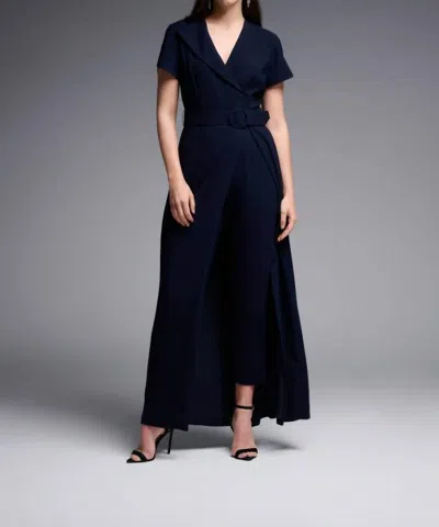 Joseph Ribkoff Wrap Front Jumpsuit In Navy In Blue