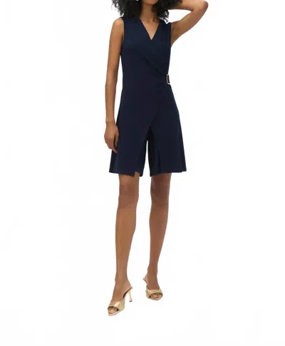 Joseph Ribkoff Wrap Sleeveless Jumpsuit In Midnight Blue