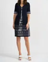 Joseph Ribkoff Zip Detail Dress In Midnight In Multi