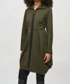 Joseph Ribkoff Zip Front Cocoon Long Coat In Iguana