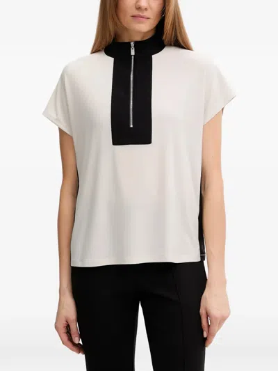 Joseph Ribkoff Zip-neck Top In White