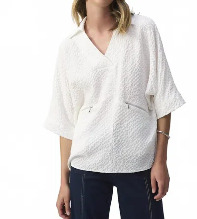 Joseph Ribkoff Zip Pocket Top In White