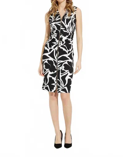 Joseph Ribkoff Zip Printed Dress In Black